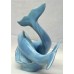 POOLE POTTERY DOLPHIN – LARGE DOUBLE DOLPHIN FIGURE – Unusual Sky Blue Colourway